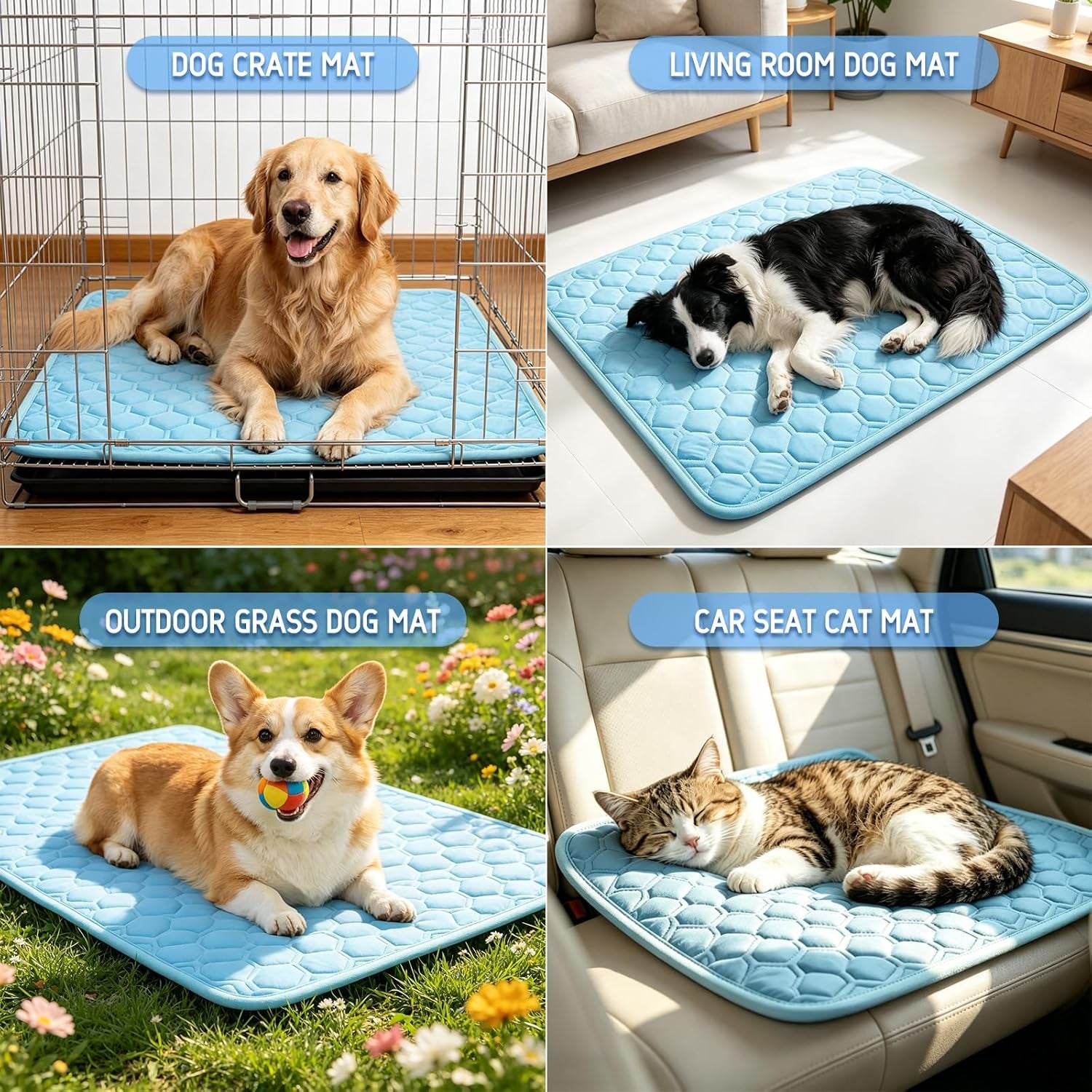 Cooling Mat for Dogs, Arc-Chill Dog Cooling Mat (Q-Max>0.45), Non-Slip Washable Pet Cool Pad, Summer Self-Cooling Bed for Dogs Cats, Portable Crate Mat for Indoor & Outdoor Use,17.5"X22.5"