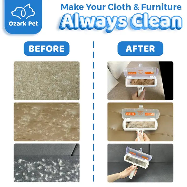 Ozark Pet Lint Rollers Kit with Lint Remover & Edge Sweeping for Cleaning Couch, Carpet, and Furniture, Efficiently Removes Dog & Cat Hair