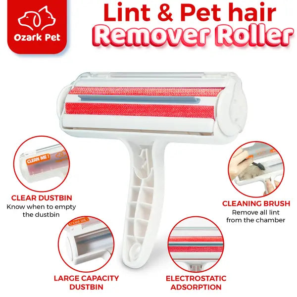 Ozark Pet Lint Rollers Kit with Lint Remover & Edge Sweeping for Cleaning Couch, Carpet, and Furniture, Efficiently Removes Dog & Cat Hair
