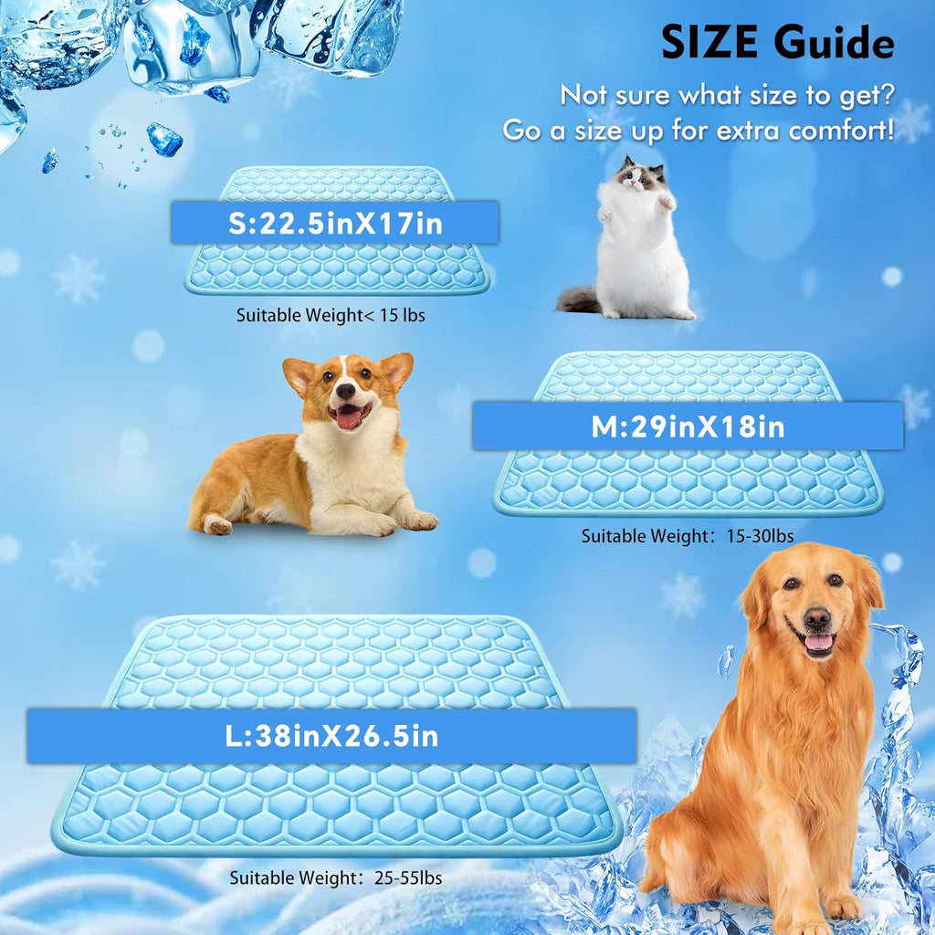 Cooling Mat for Dogs, Arc-Chill Dog Cooling Mat (Q-Max>0.45), Non-Slip Washable Pet Cool Pad, Summer Self-Cooling Bed for Dogs Cats, Portable Crate Mat for Indoor & Outdoor Use,17.5"X22.5"