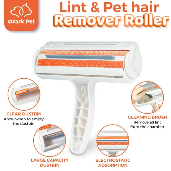 Ozark Pet Lint Rollers Kit with Lint Remover & Edge Sweeping for Cleaning Couch, Carpet, and Furniture, Efficiently Removes Dog & Cat Hair