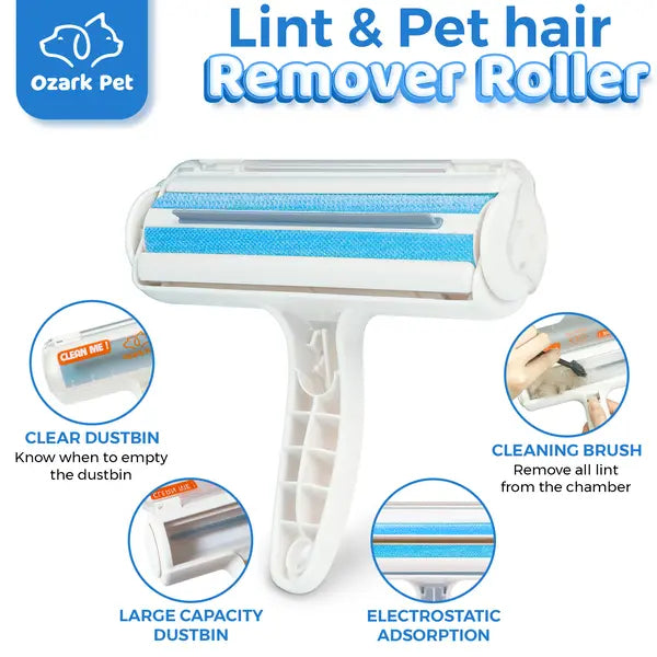 Ozark Pet Lint Rollers Kit with Lint Remover & Edge Sweeping for Cleaning Couch, Carpet, and Furniture, Efficiently Removes Dog & Cat Hair